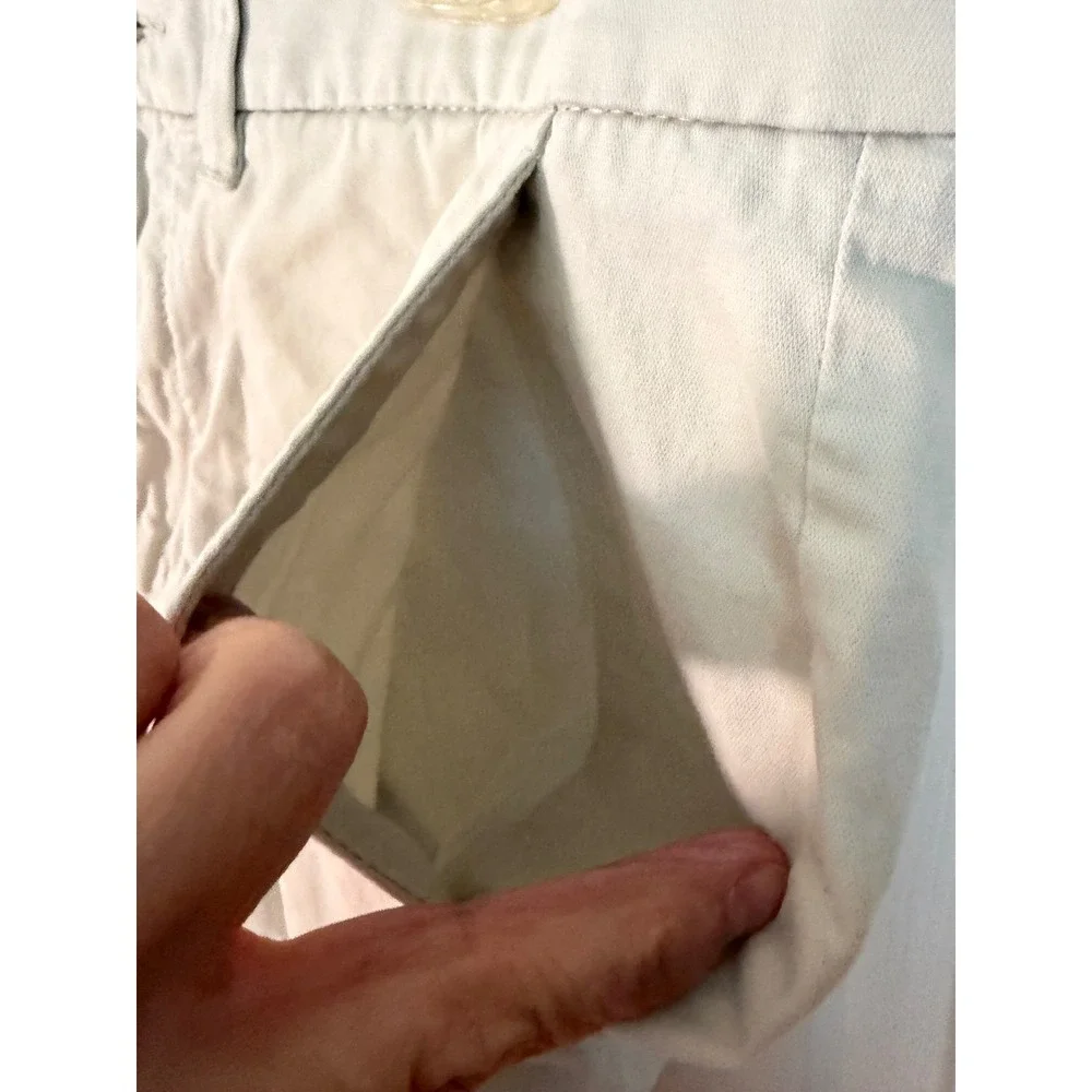 Apt. 9 Mens Chino Shorts Size 36 Stone Beige Stretch Cotton Flat Front Casual